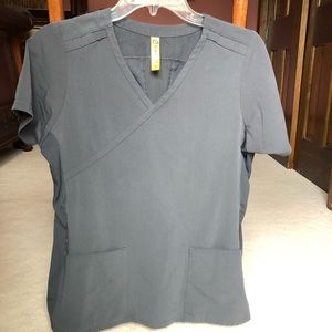 Wonder Wink Grey Scrub Top